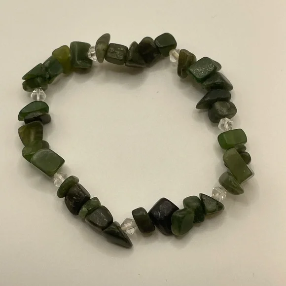 5pc NEW Green Beaded Stretch Bracelets Boho Stack Set Jade Olive Peridot Vibes 🍃 - Picture 6 of 15